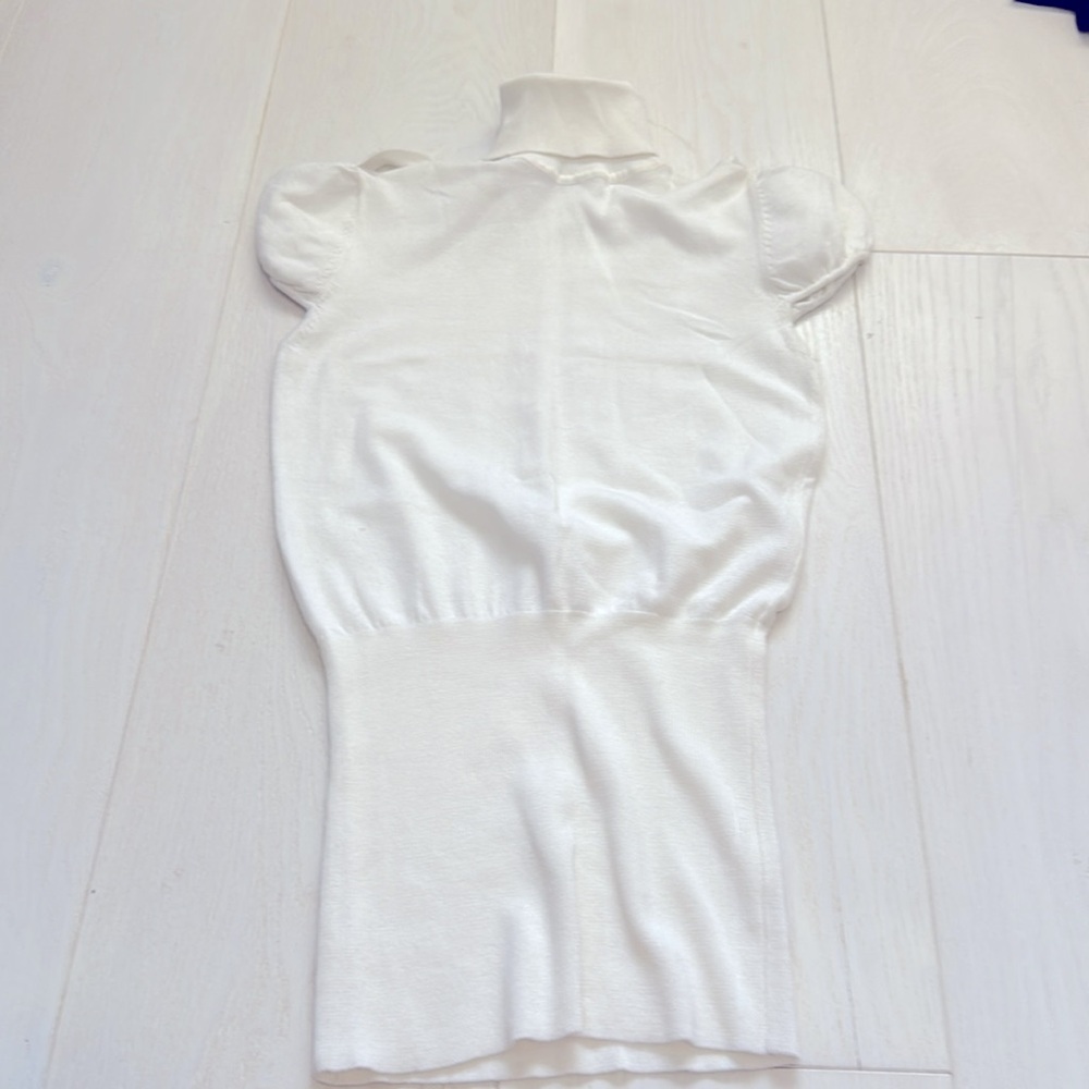 Poof! White Ribbed Turtleneck Bodysuit